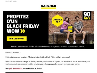 🍂 Black Friday Kärcher : toutes les corvées d'automne gérées, à - 40% !