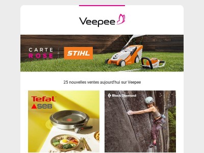 Aujourd'hui : Tefal, Black diamond, Spring Camp et 22 autres ventes sur Veepee