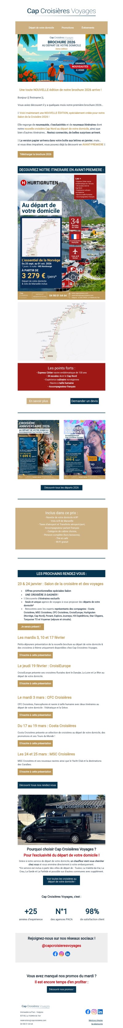 AVANT-PREMIERE : Cap Nord au départ de votre domicile avec Hurtigruten – Édition spéciale 2026 🏔🏡