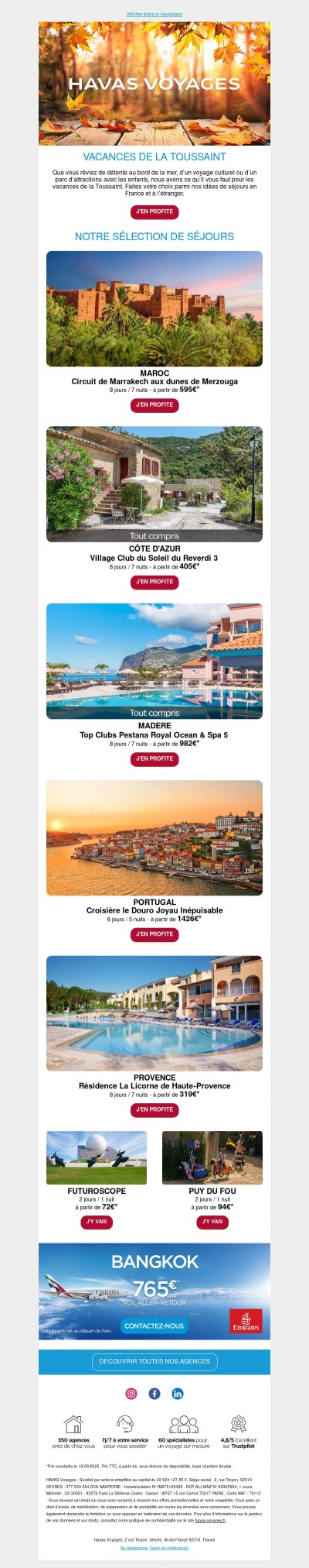 {{ firstname }}, où partirez-vous à la Toussaint ? On a quelques idées 😎