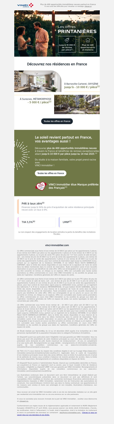 Lancement des offres printanières | Jusqu'à - 10 000 € de remise* par pièce à découvrir partout en France