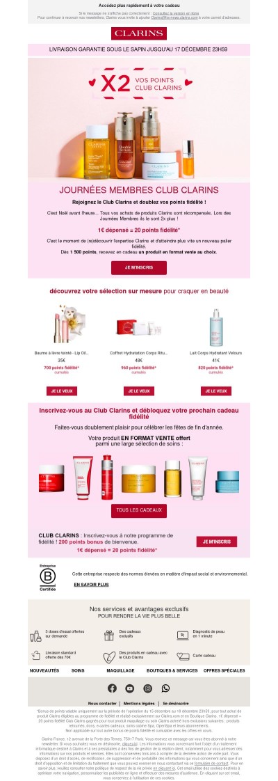 ❤️ Doublez vos points fidélité !