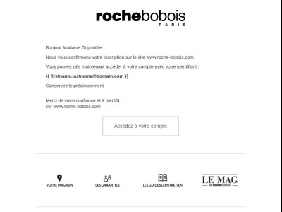 Creation de votre compte sur www.roche-bobois.com