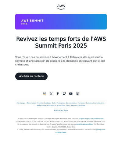 AWS Summit Paris 2025 | Contenu disponible à la demande