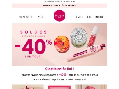 TOUT à -40% | Derniers jours⏳