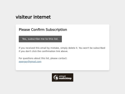 visiteur internet: Please Confirm Subscription