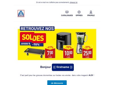 Les soldes sont arrivés dans votre magasin ALDI