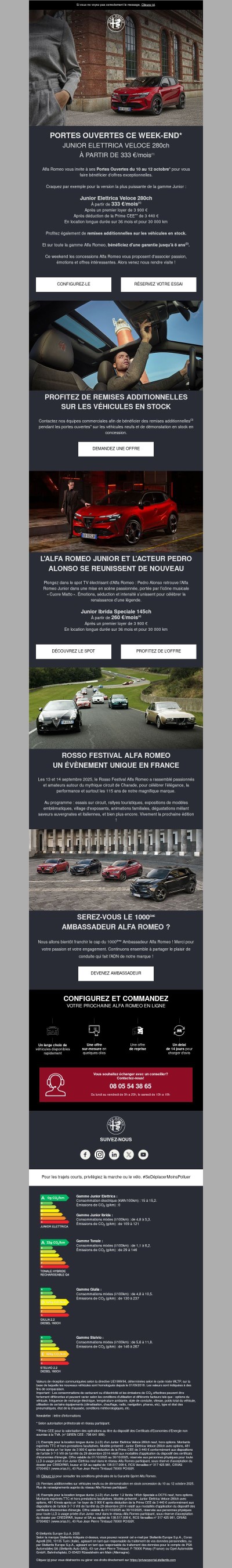 Newsletter : profitez des offres Portes Ouvertes ce week-end