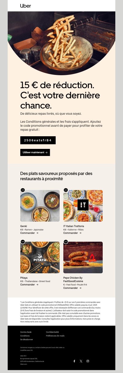 Les économies allant jusqu'à 15 € sur vos 5 premières commandes vont bientôt s'envoler