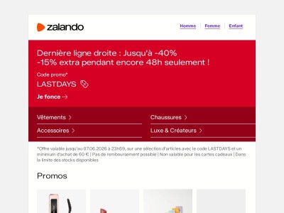  Dernière ligne droite : Jusqu'à -40%