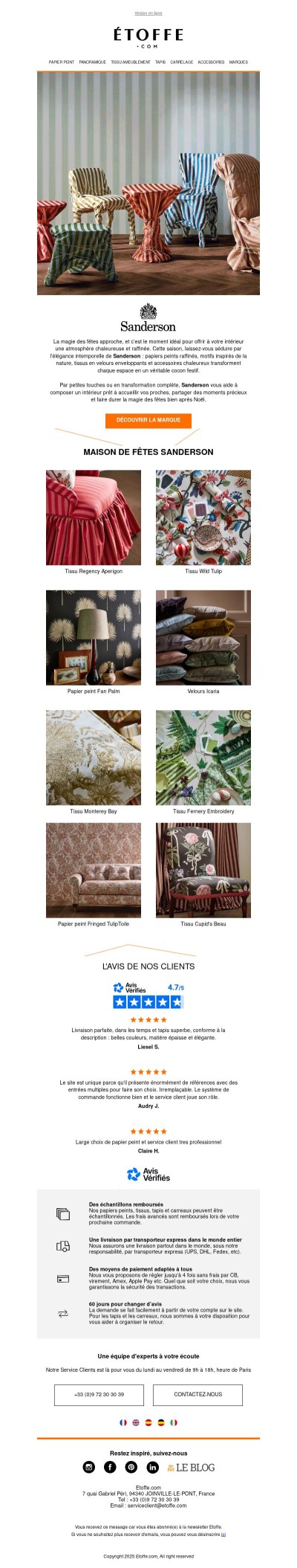 Des fêtes élégantes : réinventez votre intérieur avec Sanderson