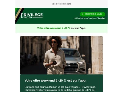 Votre offre week-end à -20 % est là