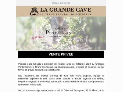 Vente Privée - Château Pontet-Canet 2020
