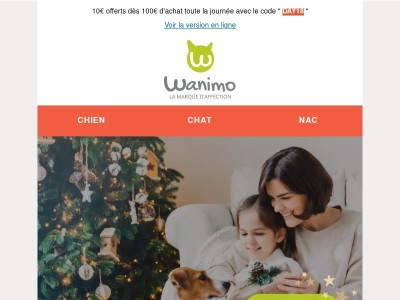 🎅 Le cadeau du jour Wanimo : 10 € offerts !