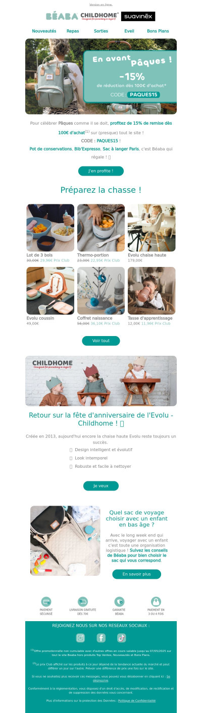 🍫 -15% de remise pour Pâques !