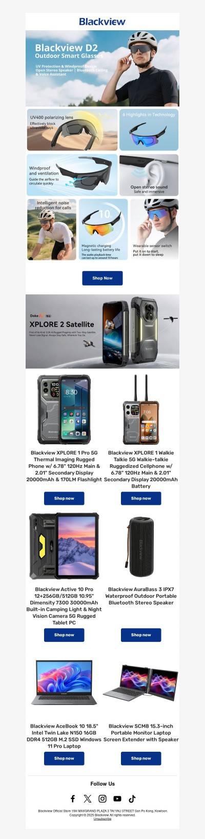 New Blackview D2 Outdoor Sports Smart UV Glasses w/ Open Stereo Sound & Microphone