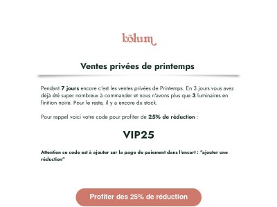 🌸 Profitez des ventes privées de printemps. saisissez votre code VIP25