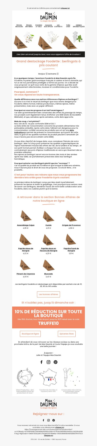 Berlingots à prix coutant 🏷️🔥