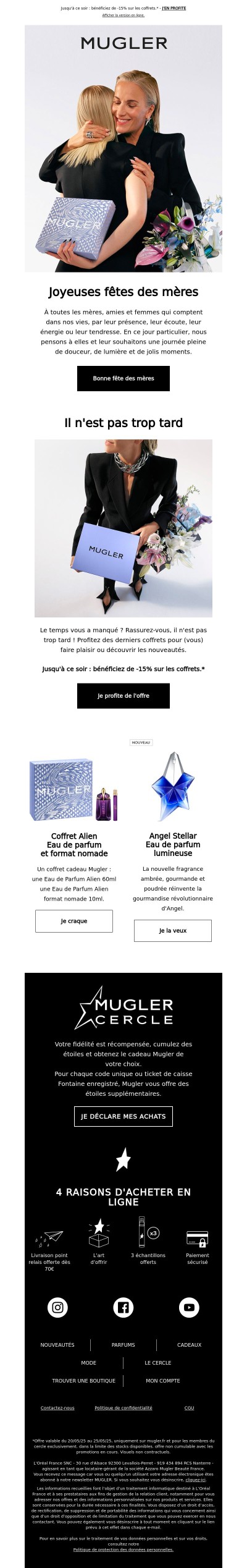 Mugler vous souhaite une bonne fête des Mères