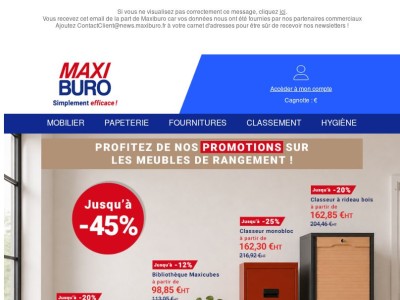Jusqu'à -45% sur les meubles de rangement !