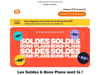 📢 SOLDES & BONS PLANS, top départ jusqu'à -60% !