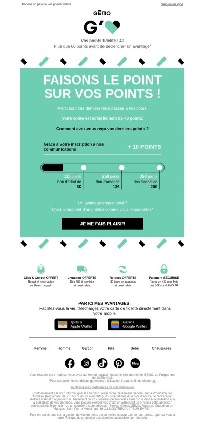 {{ firstname }}, le récap' de vos points fidélité