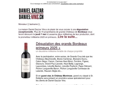Dernier jour pour s'inscrire à la plus belle dégustation de Suisse + 98-100/100 pour Pontet-Canet 2025 !