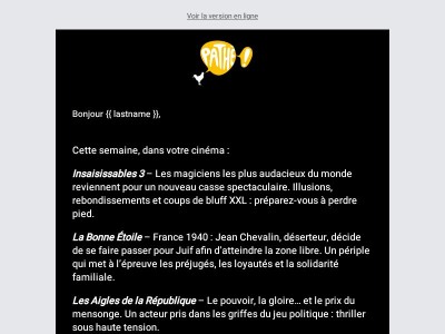 Votre semaine du 12 novembre au cinéma...