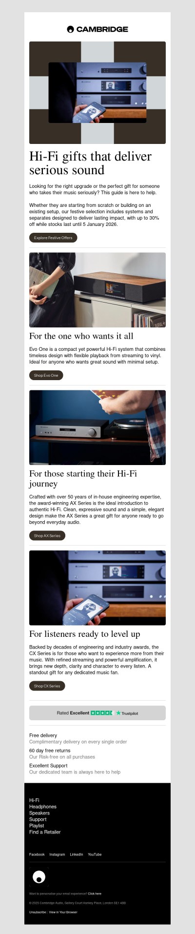 Serious sound, thoughtfully chosen