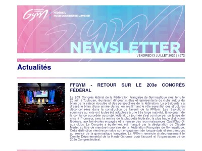 Fédération Française de Gymnastique - Newsletter 