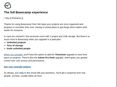 The full Basecamp experience