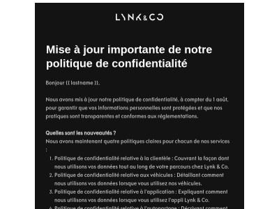 Règles de confidentialité revues