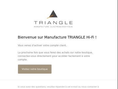 Confirmation de votre compte client