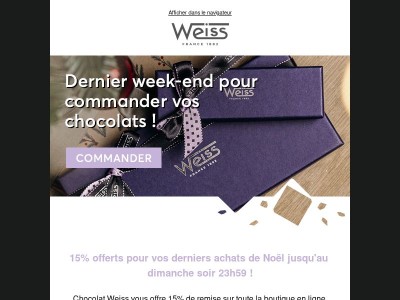 Dernier week-end pour commander ! 🍫