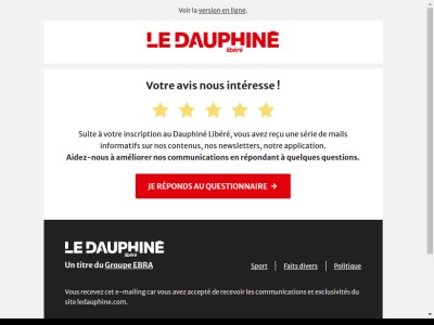 Votre avis nous intéresse !