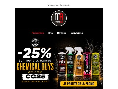 -25% sur Chemical Guys, vraiment tout🔥