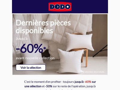 Dernières pièces : jusqu’à -60%
