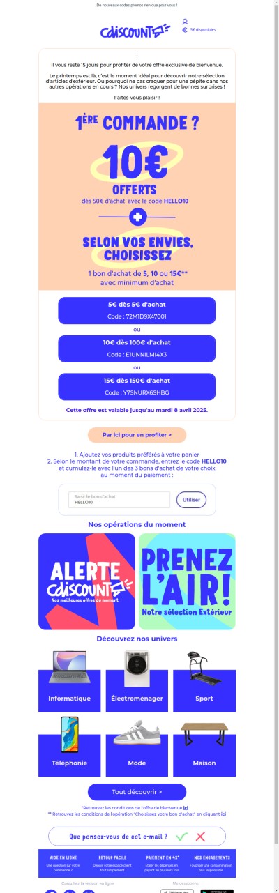 , jusqu'à 25€ offerts sur votre 1ère commande !