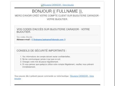 [Bijouterie CARADOR - Votre bijoutier] Bienvenue !