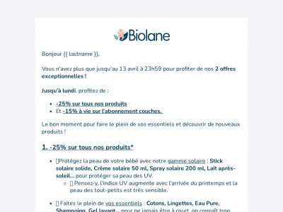 -25% sur tous nos produits 🤩