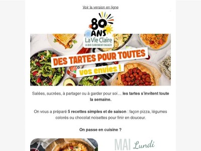 Votre semaine 100% tartes !