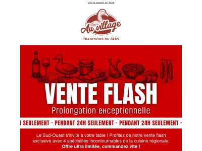 Dernières heures pour profiter de votre Vente Flash !