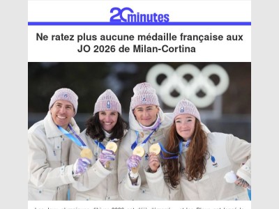 🔥Les Bleus brillent déjà aux JO d'hiver 2026  : Suivez-les en direct sur 20 Minutes