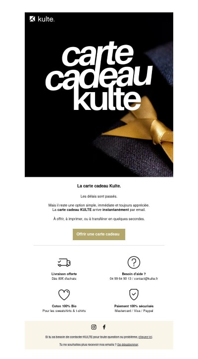 Le cadeau qui arrive à temps.