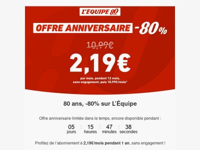 Alerte anniversaire 80 ans : -80% 🎉