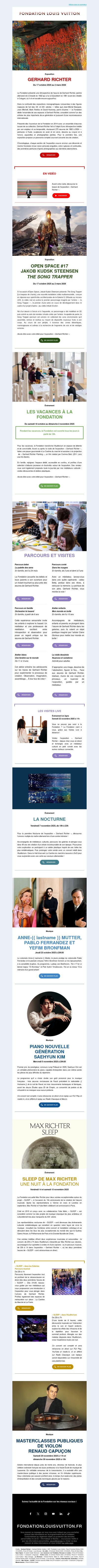 Pendant les vacances et en novembre à la Fondation !