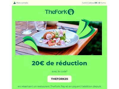 Rien que pour vous, {{ firstname }} : 20€ de réduction