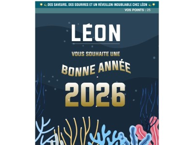 {{ lastname }}, venez partager un réveillon unique chez Léon ! Réservez vite !