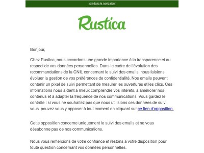 Mise à jour concernant le suivi de nos emails
