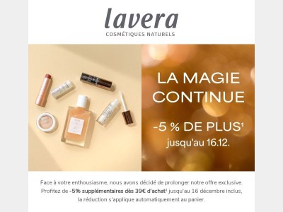 ✨ La magie continue avec 5 % de plus